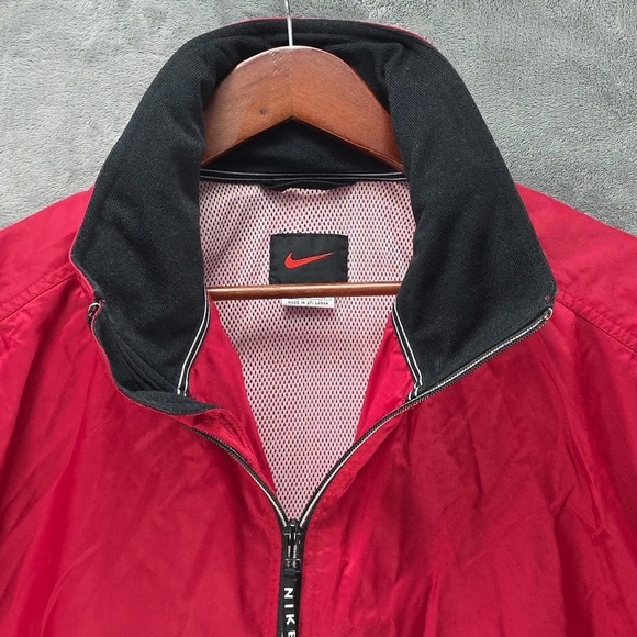 Vintage Nike Pullover Quarter Zip Windbreaker Jacket XL Red Y2K 90's Hip Hop - Picture 2 of 8